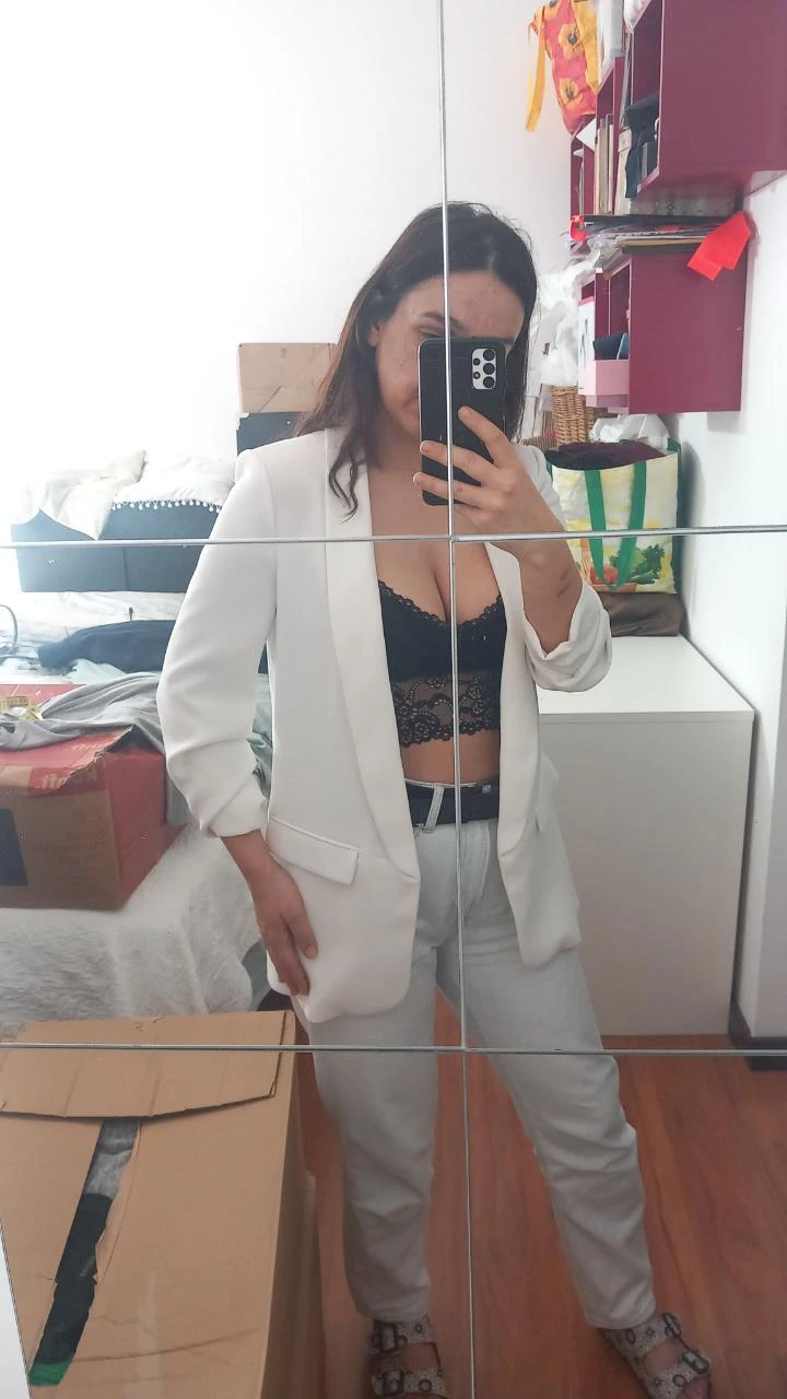 Blazer blanco sin botones, Zara, talla M | Veste blanche fluide – photo 9